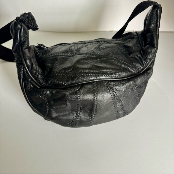 Vtg Leather Fanny Pack Bum Bag! Halloween THE ROCK Adjustable - Picture 3 of 10